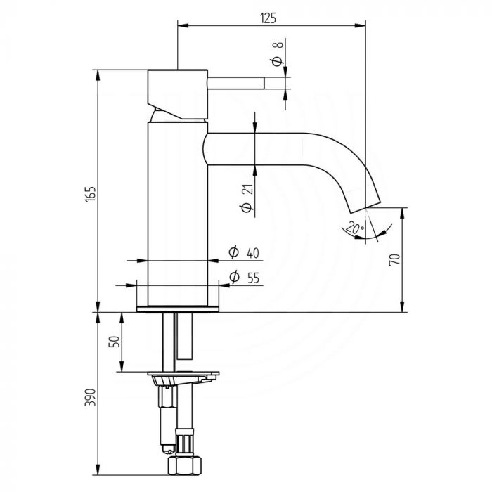 Змішувач для раковини Bianchi Steel LVBSTE2002CMINX