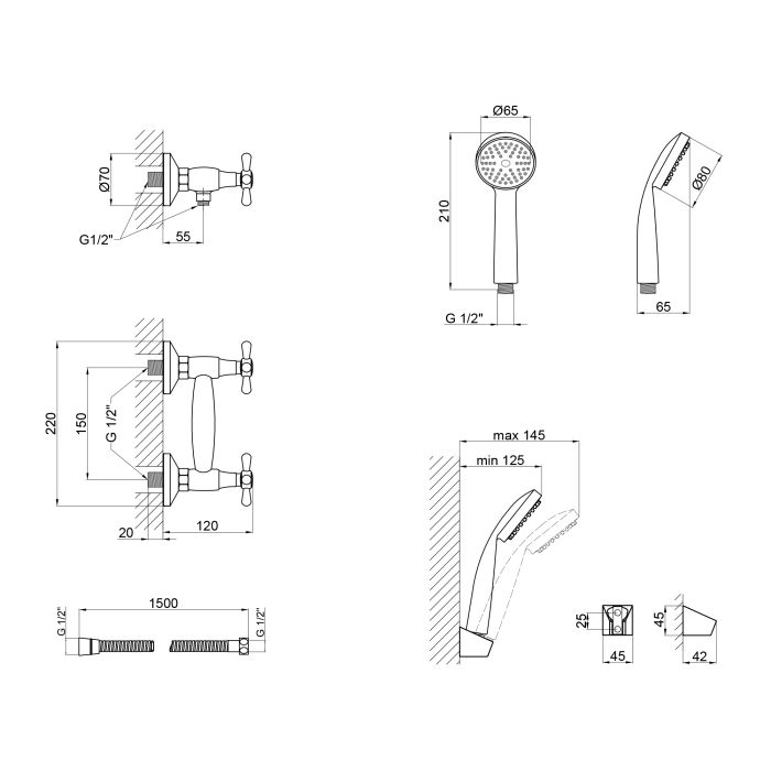 Змішувач для душу Lidz (CRM) Dominox 15 363
