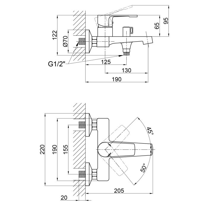 Змішувач для ванни Qtap Vitkov 3019104GC